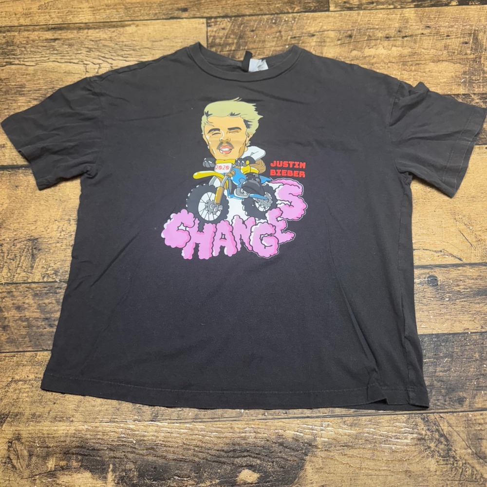 H&M Justin Bieber Changes Tour Graphic Tee Black T-Shirt‎ Small